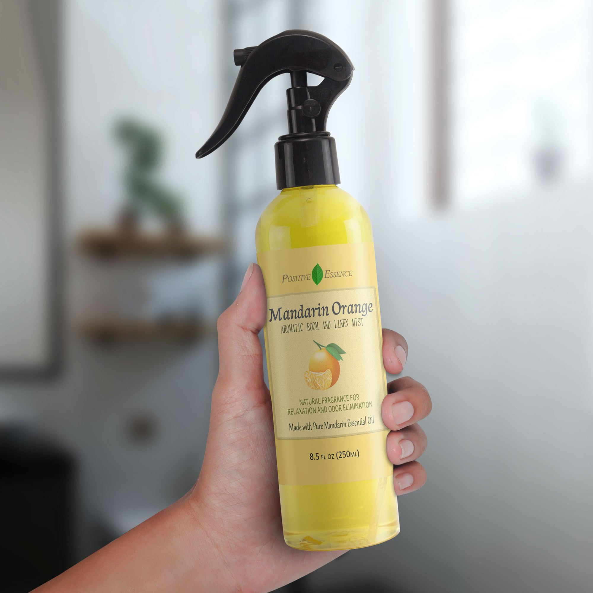 Mandarin Orange Linen and Room Spray  Natural Air Freshener Made with Pure Mandarin Essential Oil  Bathroom Air Freshener  Pillow Spray  or Bathroom Air Freshener Odor Eliminator (85 fl oz)